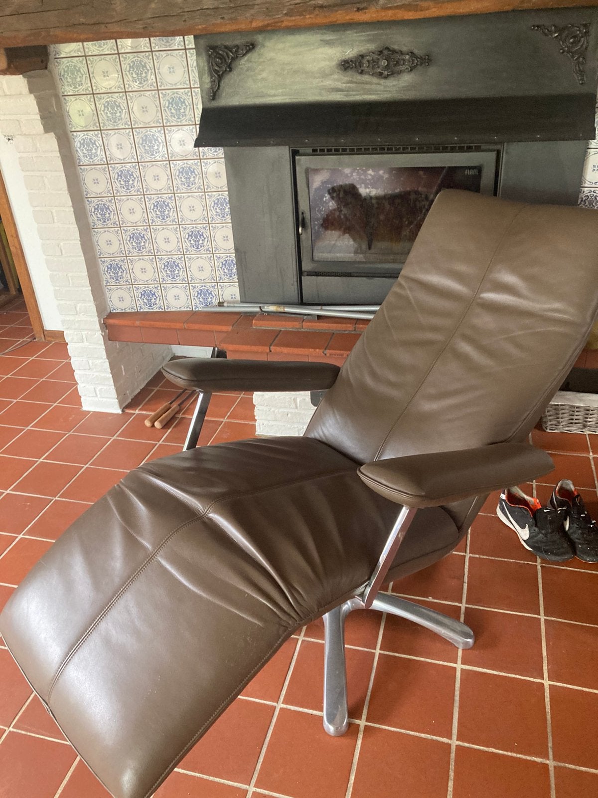 Fauteuil inclinable en cuir, Enlèvement, Utilisé, Cuir