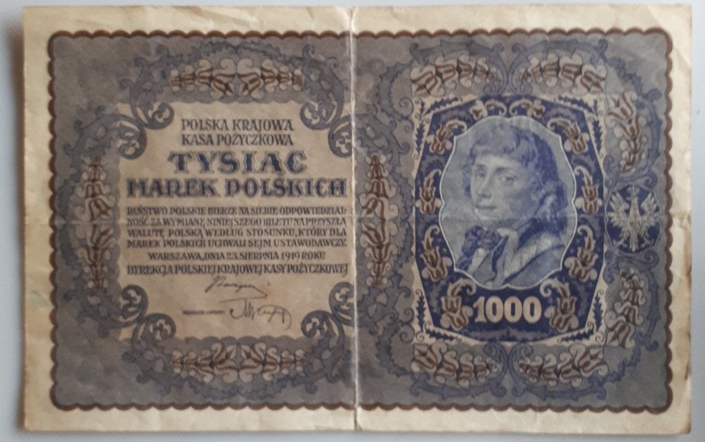 POLOGNE /POLOGNE : 1000 MAREK 23-8-1919 P 29 vf/xf !, Enlèvement ou Envoi, Pologne, Billets en vrac