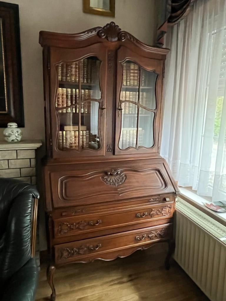 Meuble secrétaire style Louis XV : bureau, vitrine, abattant, Enlèvement, Comme neuf