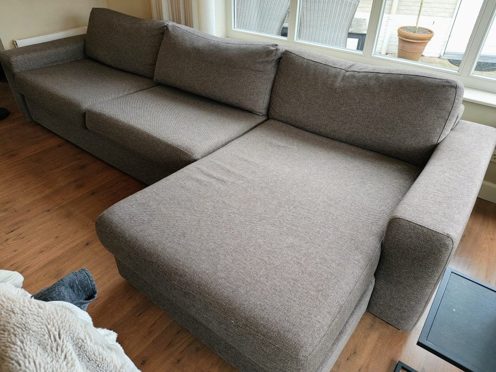Zetel met chaise longue element rechts model Lucca, Ophalen, Gebruikt, Stijlvol landelijk, 300 cm of meer