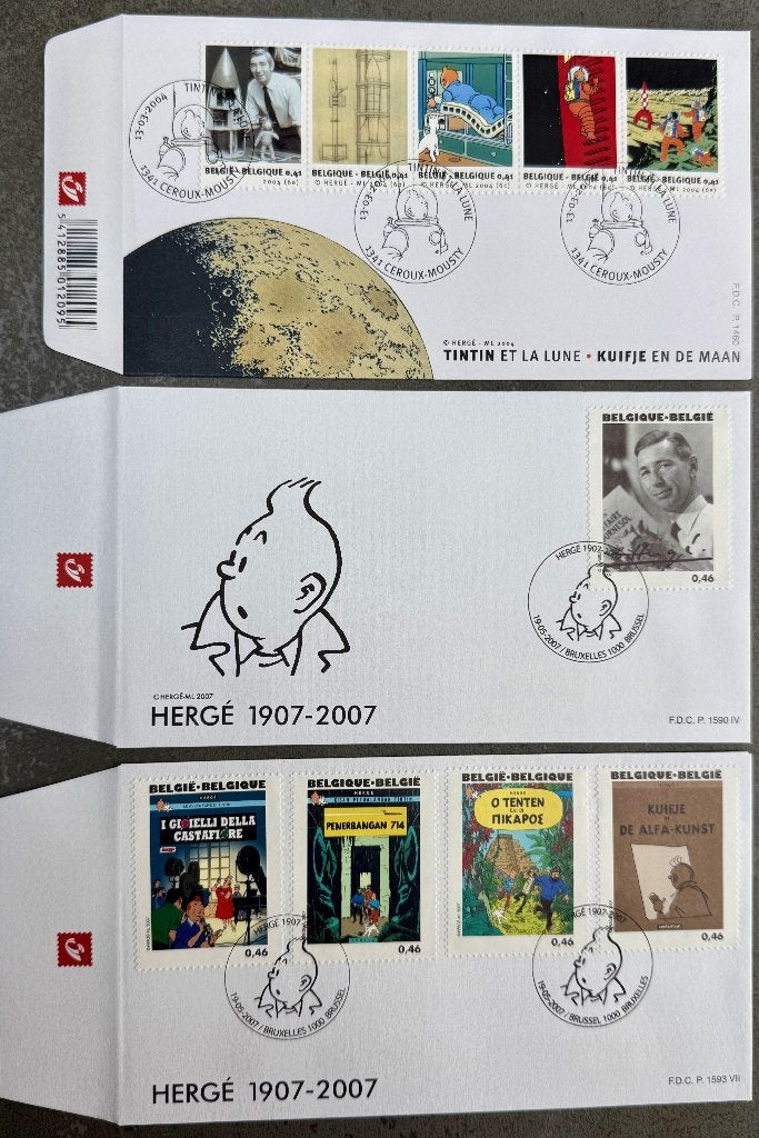 Couvercles de timbres de la série Tintin 2007, Collections, Enlèvement ou Envoi, Tintin, Neuf, Image, Affiche ou Autocollant