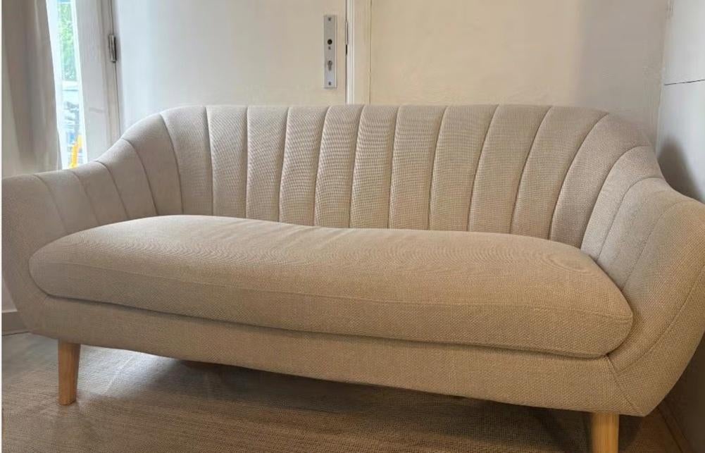 Jysk 2,5 zitsbank beige EGEDAL, Ophalen, Zo goed als nieuw, Rechte bank