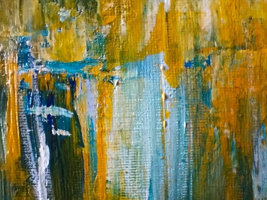 Tableau Abstrait "Éclats Abstrait" - Œuvre Originale Vernie, Enlèvement