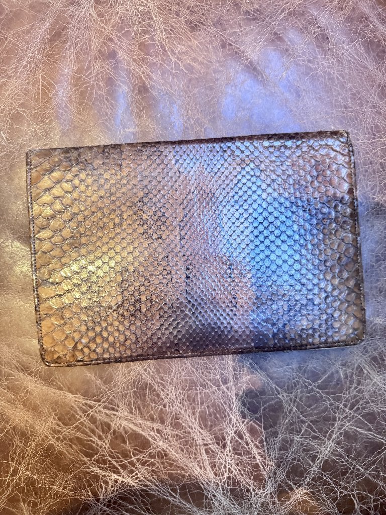 Sac à main vintage en peau de serpent véritable, Enlèvement ou Envoi, Utilisé, Beige, Sac à main