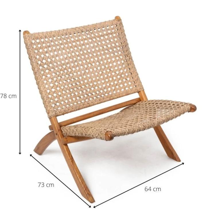 Rotan klapstoel – als nieuw (decoratief gebruikt), Huis en Inrichting, Ophalen, Bruin, Hout, Zo goed als nieuw