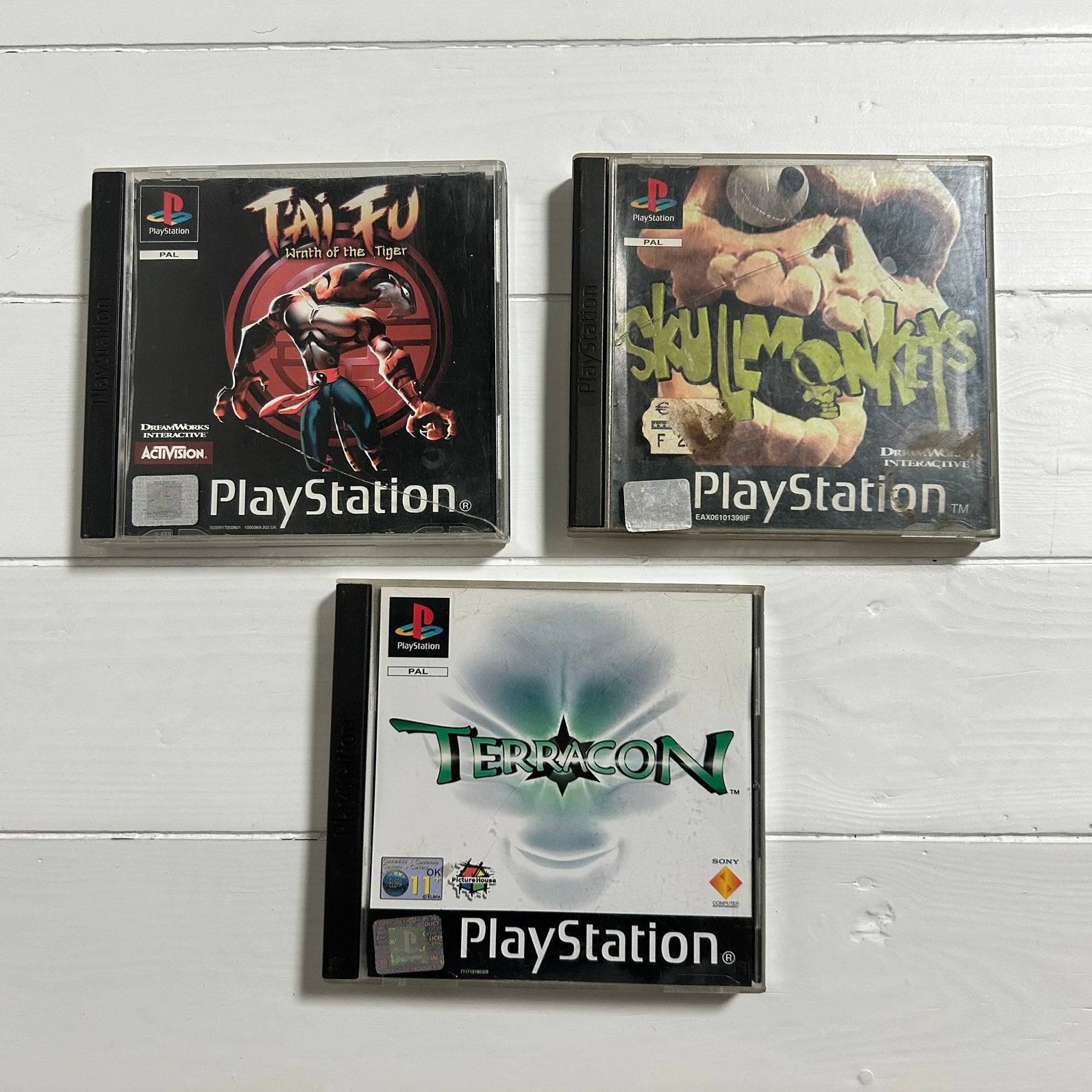 Jeux Playstation 1 de Tai Fu, Skullmonkeys et Terracon, Enlèvement ou Envoi, Utilisé
