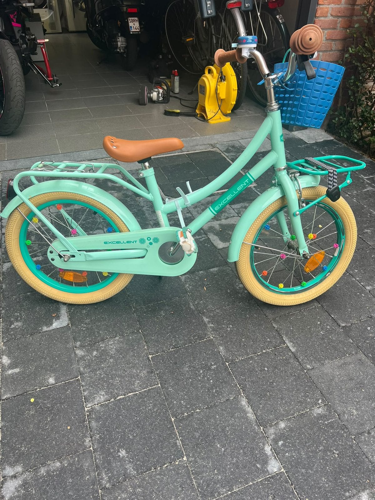 Kinderfiets (meisjes) 16 inch groen - goede staat!, Frein sur jante, Enlèvement, Utilisé, Frein à main