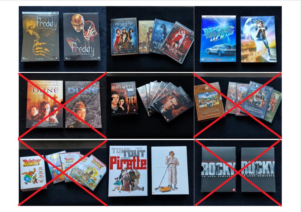 73 DVD-films 2 Blu-ray-films (films zonder prijs => 3€/stuk), Cd's en Dvd's, Alle leeftijden, Ophalen, Zo goed als nieuw, Boxset