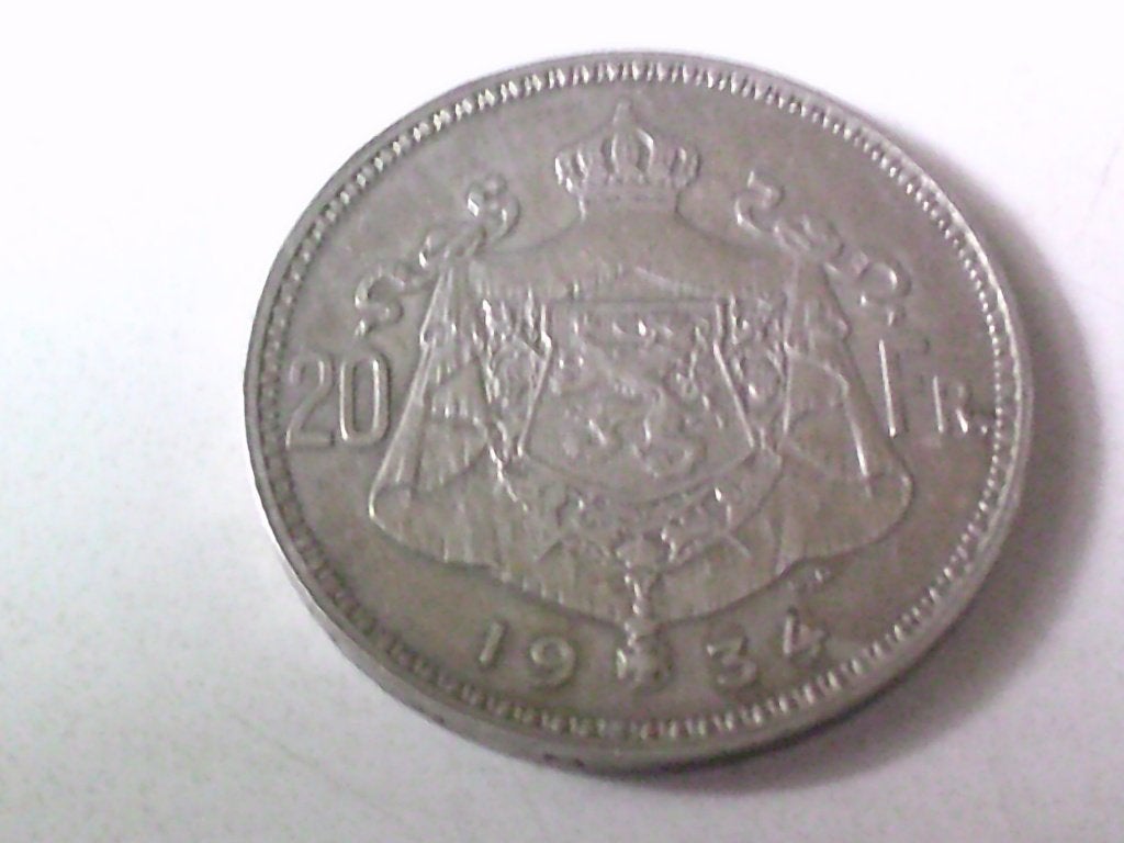 20 fr 1934 albert, Postzegels en Munten, Ophalen, Zilver, Losse munt, Zilver