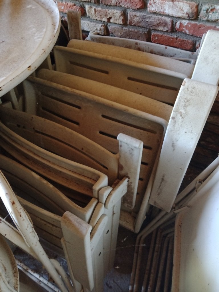 Witte tuinstoelen, Jardin & Terrasse, Chaises de jardin, Enlèvement, Utilisé, Synthétique, Pliant