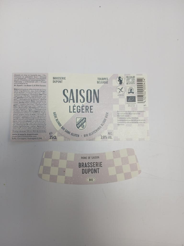 1etiquette/1 colorette de la br Dupont saison légère neuve, Collections, Marques de bière, Envoi