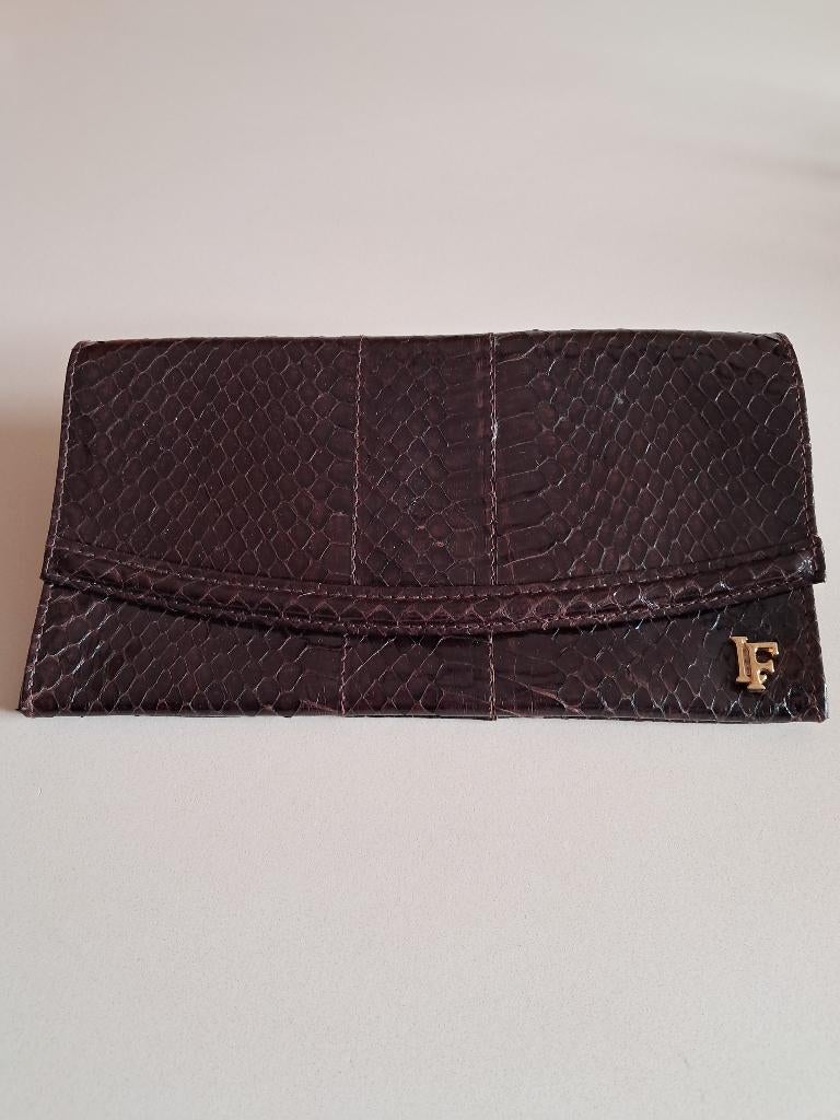 Pochette en croco « Louis Féraud », Ophalen of Verzenden, Nieuw, Rood, Avondtasje