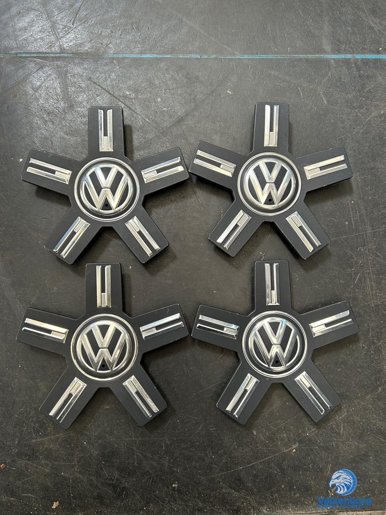 ORIGINELE VW Touareg naafkap naafdop set zwart chroom, -, -, Utilisé, -
