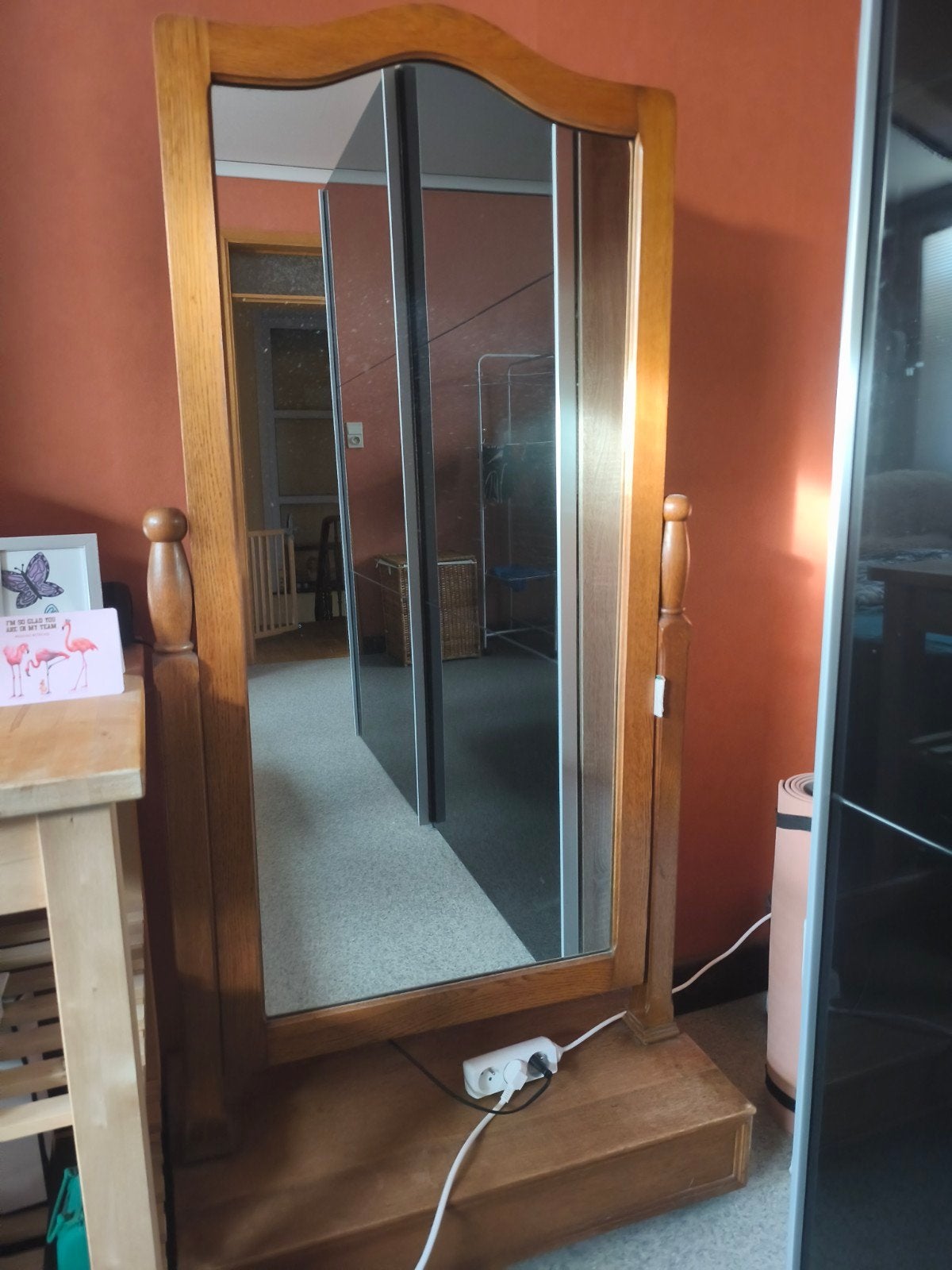 Miroir en bois, Antiquités & Art, Antiquités | Miroirs, Enlèvement