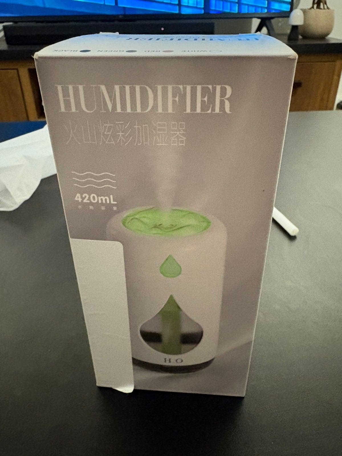 Humidificateur d’air rechargeable 420 ml avec lumière LED, Enlèvement, Neuf