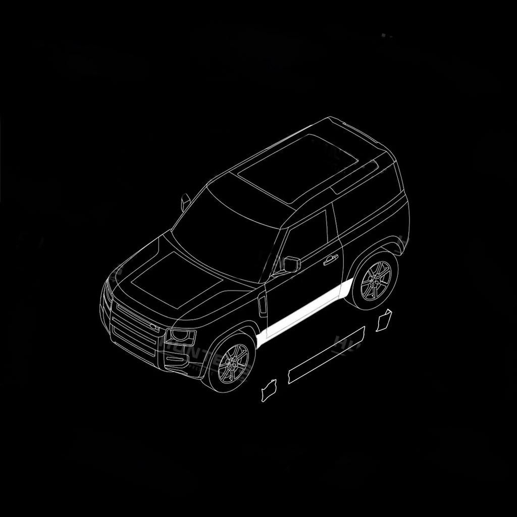 Sierlijst set Defender 90 - Matte black exterior kit, Ophalen