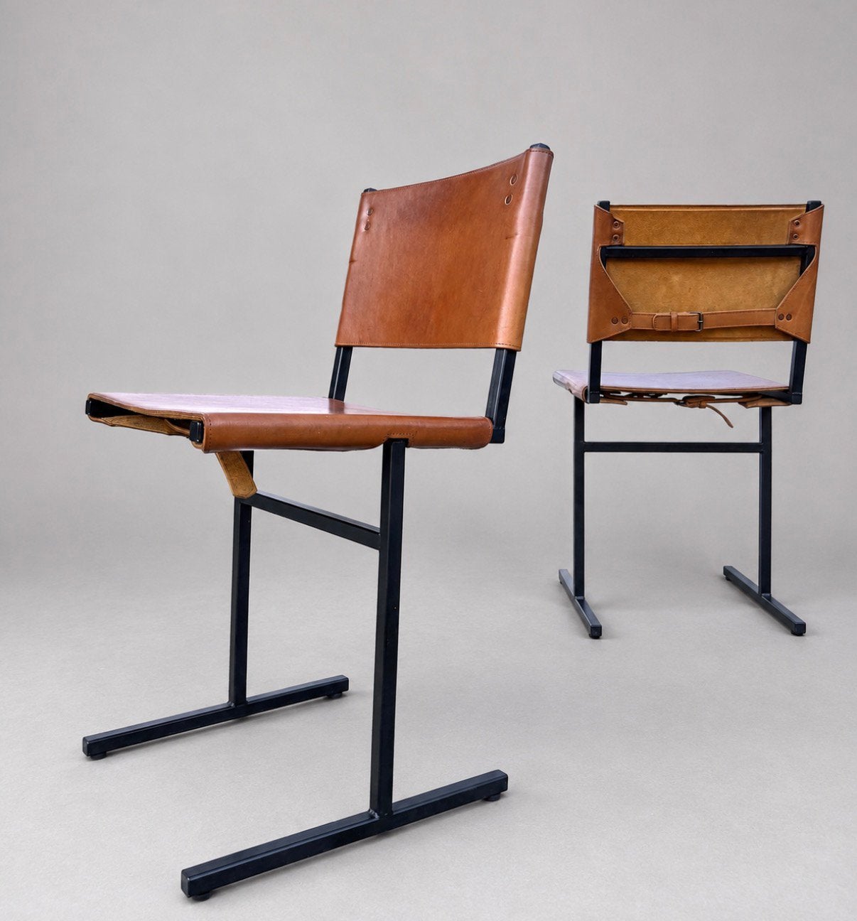 5x Memento Chairs — Jesse Sanderson for WDSTCK, Cognac Leder, Enlèvement