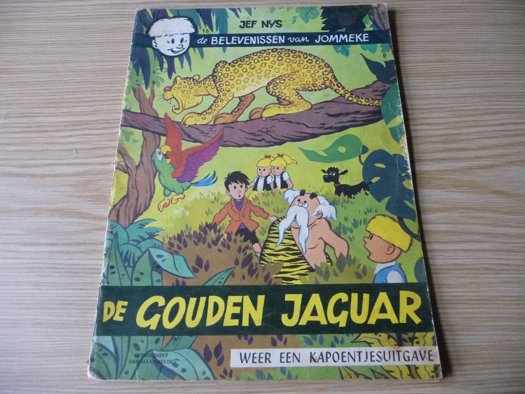 Jommeke - 16. De gouden jaguar  € 8, Enlèvement ou Envoi, Une BD, Jef Nys., Utilisé