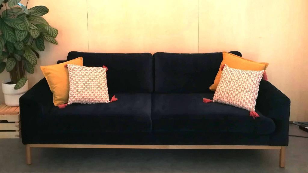 zetel, Maison & Meubles, Canapés | Salons, Utilisé, Banc droit, Trois personnes, 200 à 250 cm, 75 à 100 cm, Bois, Tissus, Enlèvement