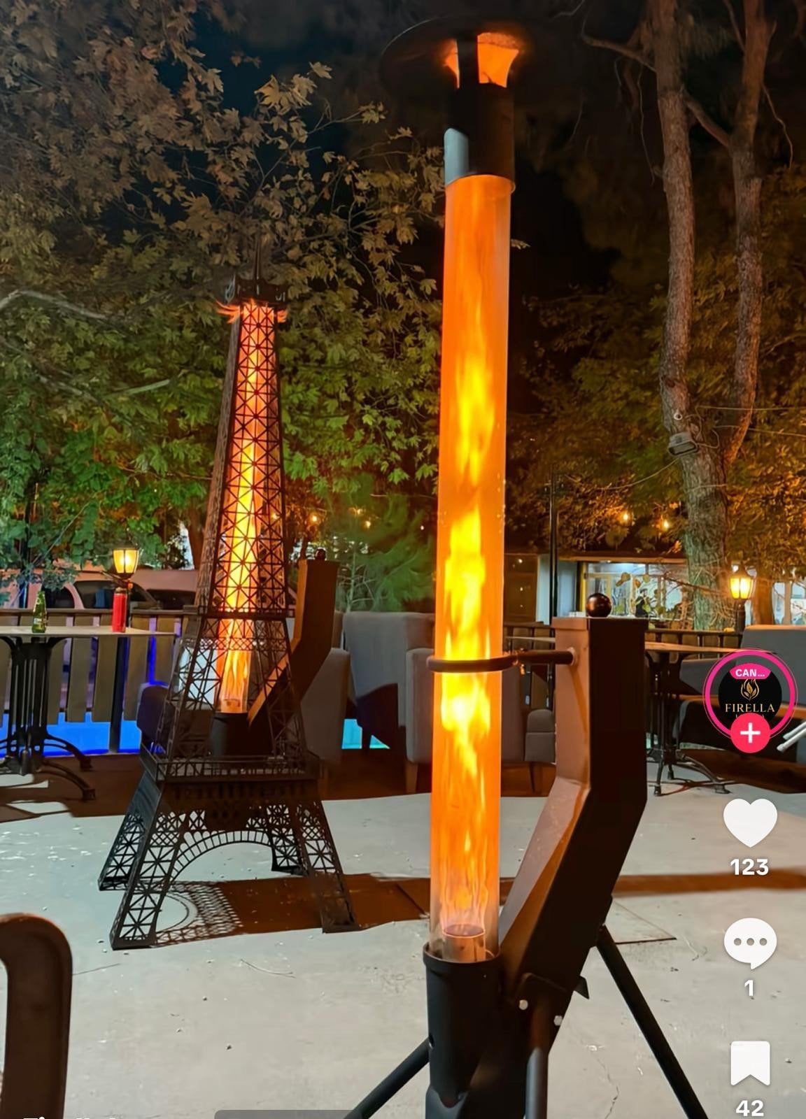 Radiateur de terrasse de luxe avec flamme à gaz — Radiateur, Enlèvement, Comme neuf