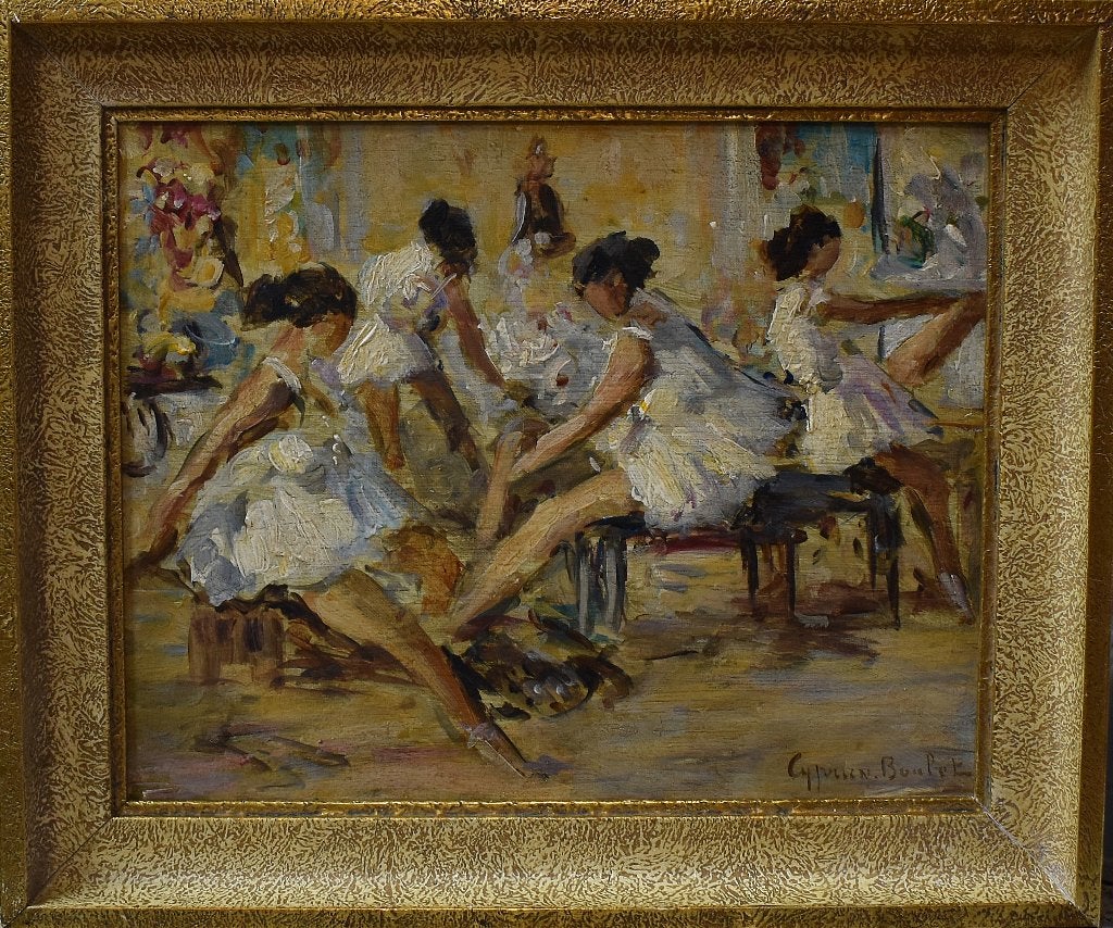 École de ballet==Cyprien Boulet., Portrait ou Personnes, Enlèvement ou Envoi, Peinture à l'huile, Panneau