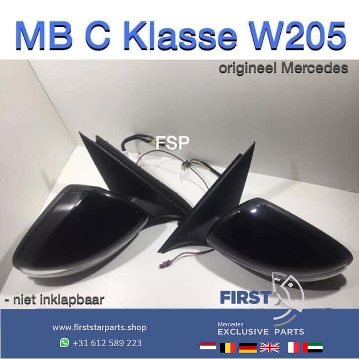 W205 C43 C63 AMG Spiegels Mercedes C Klasse 2018 spiegel Set, Gebruikt, -, Ophalen of Verzenden, -