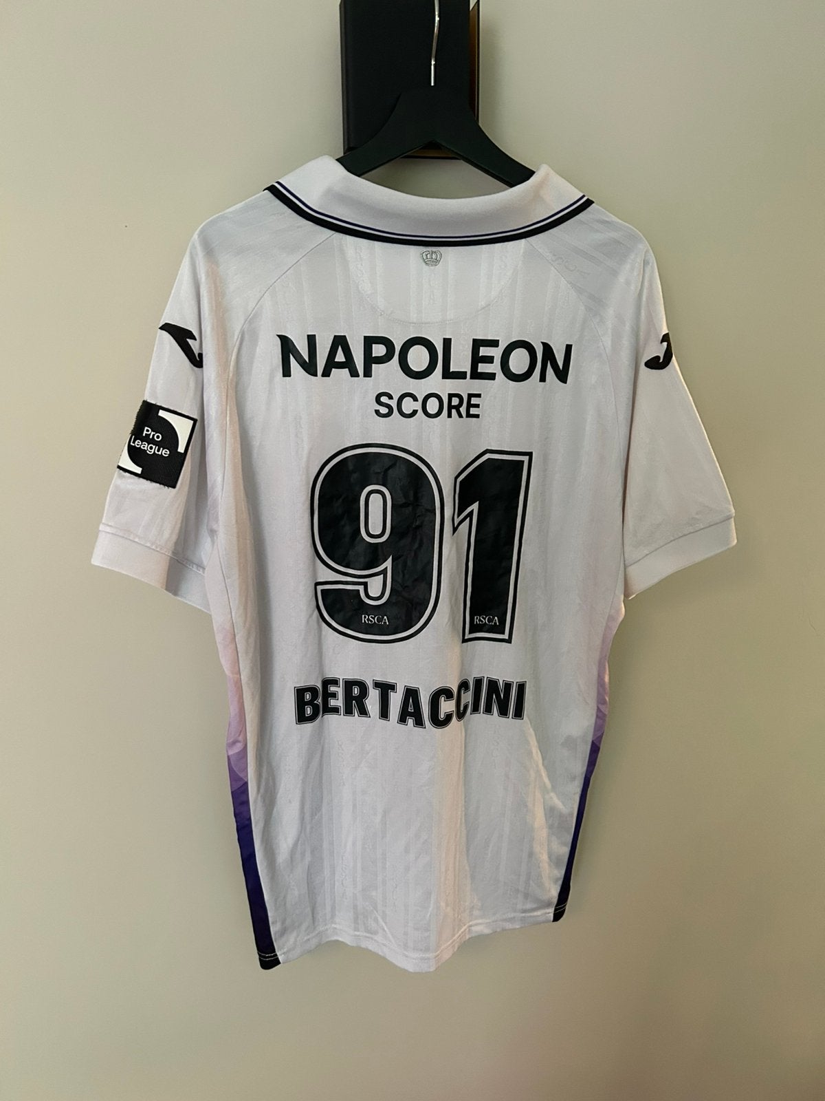 Maillot RSC Anderlecht 2025/26  – Adriano Bertaccini #91, Sports & Fitness, Football, Plus grand que la taille XL, Enlèvement ou Envoi