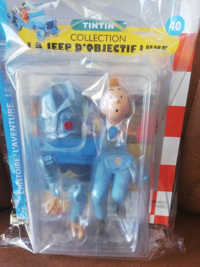 Figuur Kuifje Jeep blauw Hachette 1/8, Ophalen of Verzenden, Kuifje, Nieuw