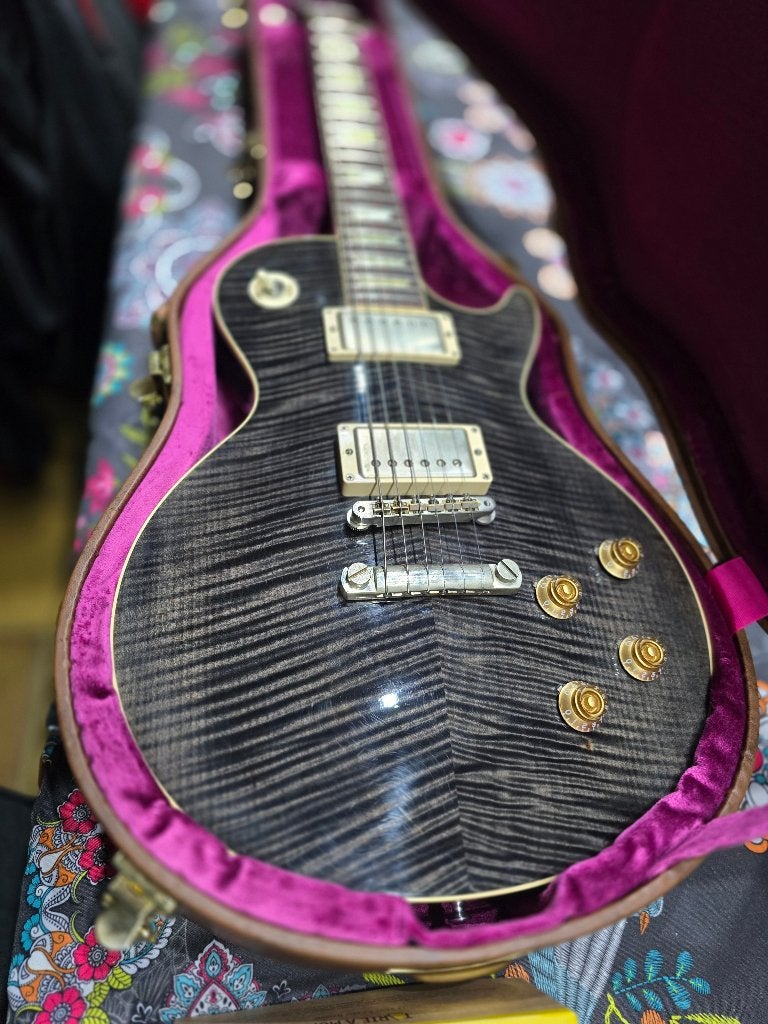 Gibson Les Paul 59 M2M Black Flamed, Ophalen of Verzenden, Gebruikt, Solid body, Gibson
