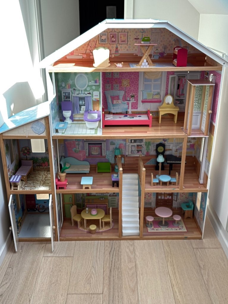 Groot poppenhuis met accessoires, Ophalen, Gebruikt, Poppenhuis