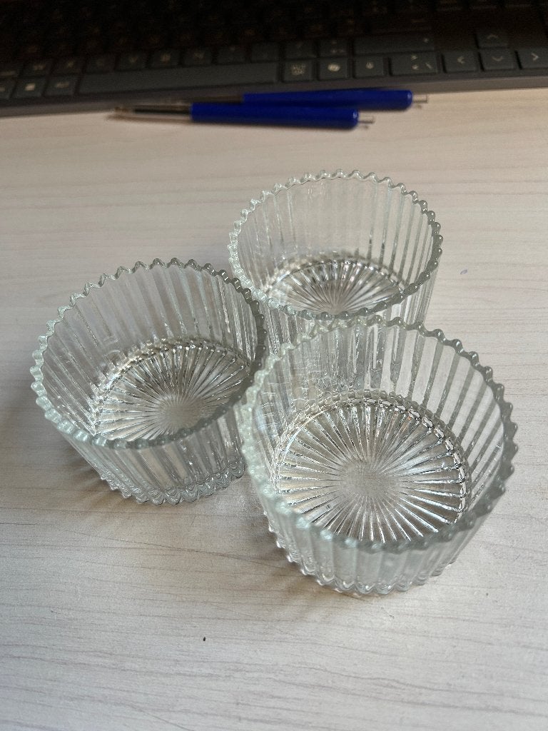 9 Glazen potjes, Ophalen, Zo goed als nieuw, Glas, Glas of Glazen