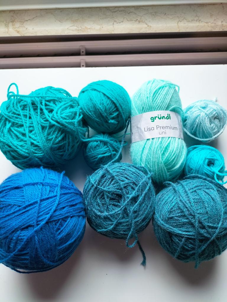 Lot blauwe acryl wol, Ophalen of Verzenden, Gebruikt, Breien of Haken, Wol of Garen