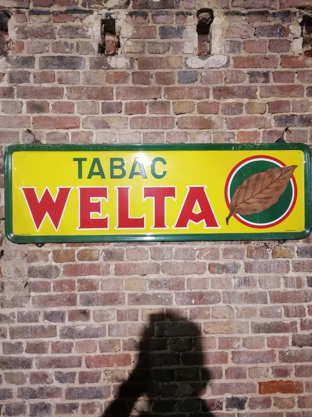 Plaque émaillée Tabac Welta 1953, Collections, Enlèvement