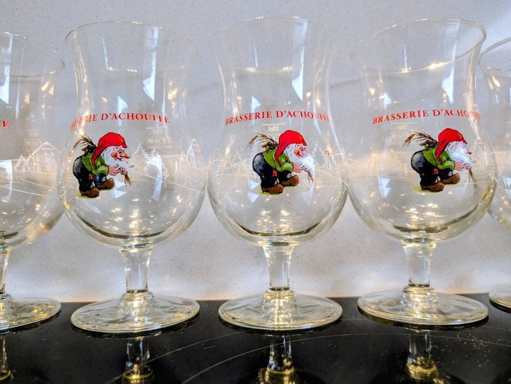 6 Brasserie d'Achouffe glazen, Enlèvement, Neuf, Verre ou Verres, Autres marques