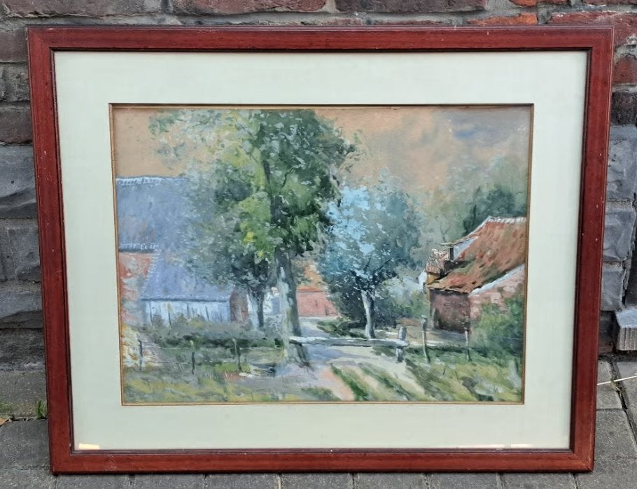 aquarelle signe victor apper, Antiquités & Art, Enlèvement ou Envoi, Aquarelle