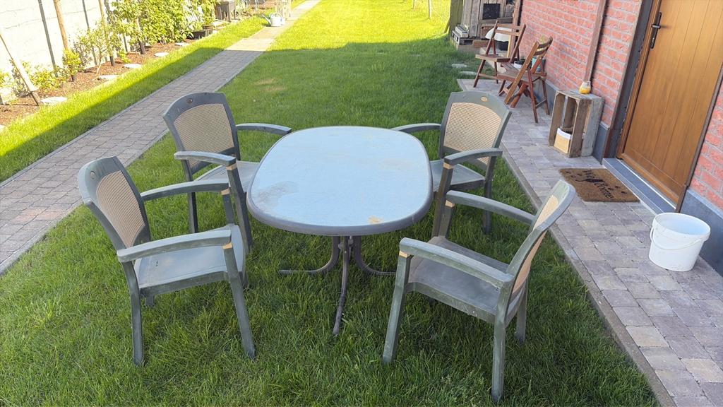 Tuinset Hartman, Tuin en Terras, Ophalen, 4 zitplaatsen, Kunststof, Gebruikt