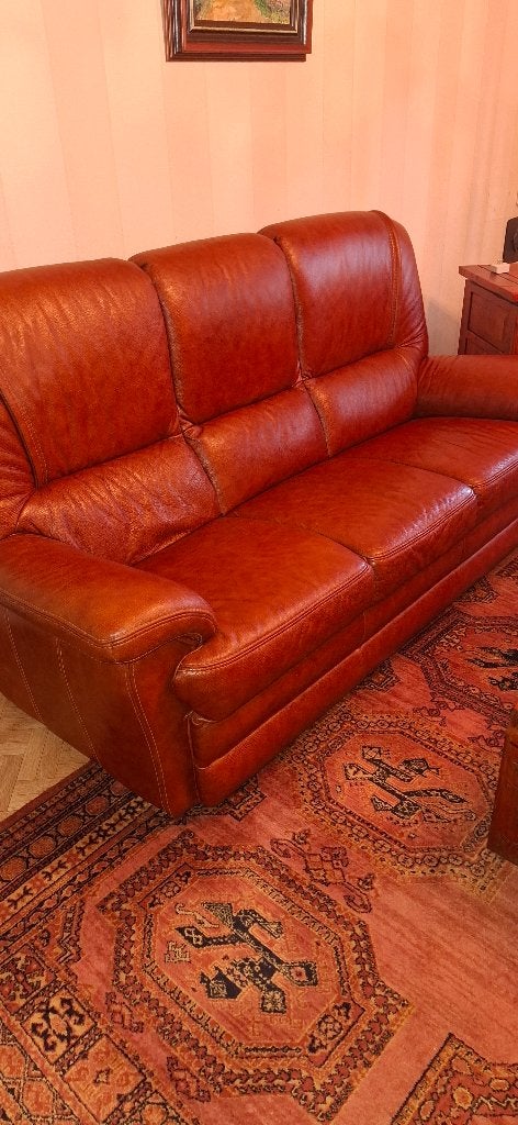 Lederen salon GRATIS, Huis en Inrichting, Ophalen, Gebruikt, Leer