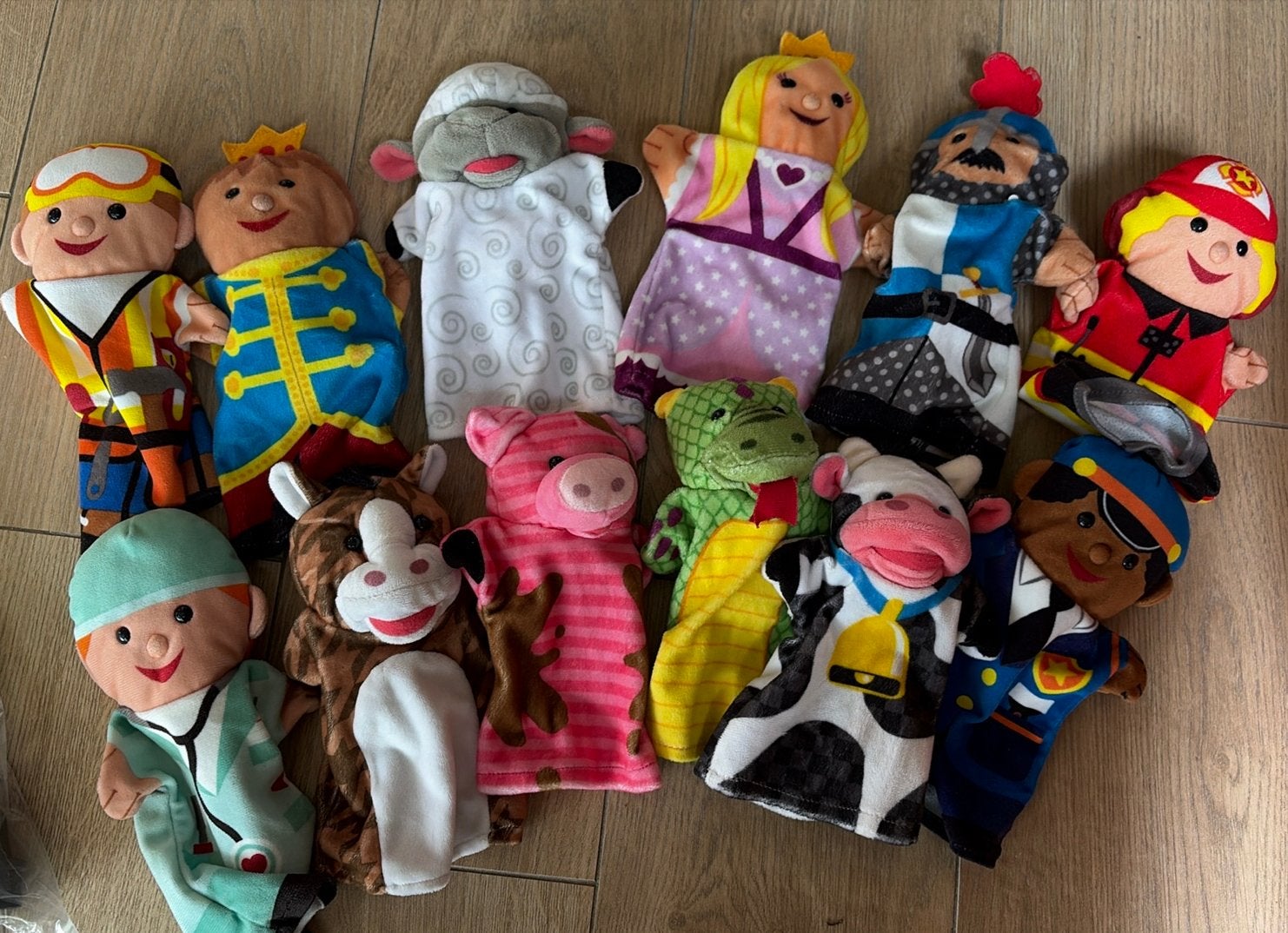 12 poppenkast handpoppen, Kinderen en Baby's, Speelgoed | Poppen, Ophalen of Verzenden, Zo goed als nieuw