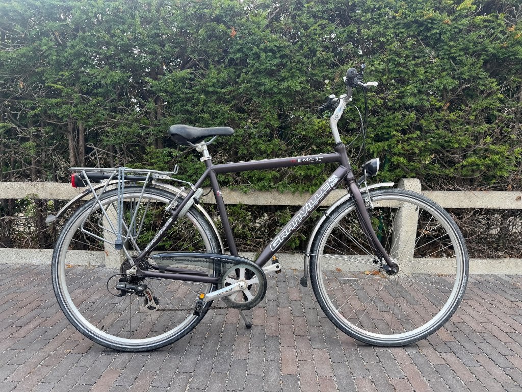 Aluminium herenfiets Granville 6 versnellingen, Fietsen en Brommers, Gebruikt, Velgrem, Versnellingen, 53 tot 57 cm