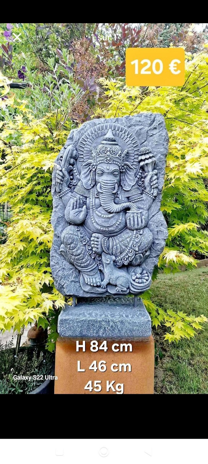 statue empire Ganesh, Enlèvement, Pierre