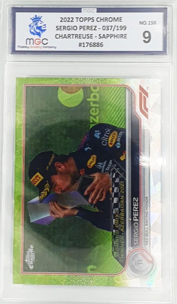 2022 F1 Topps Chrome - Sergio Perez - 037/199 - Chartreuse, Envoi, Neuf, ForTwo
