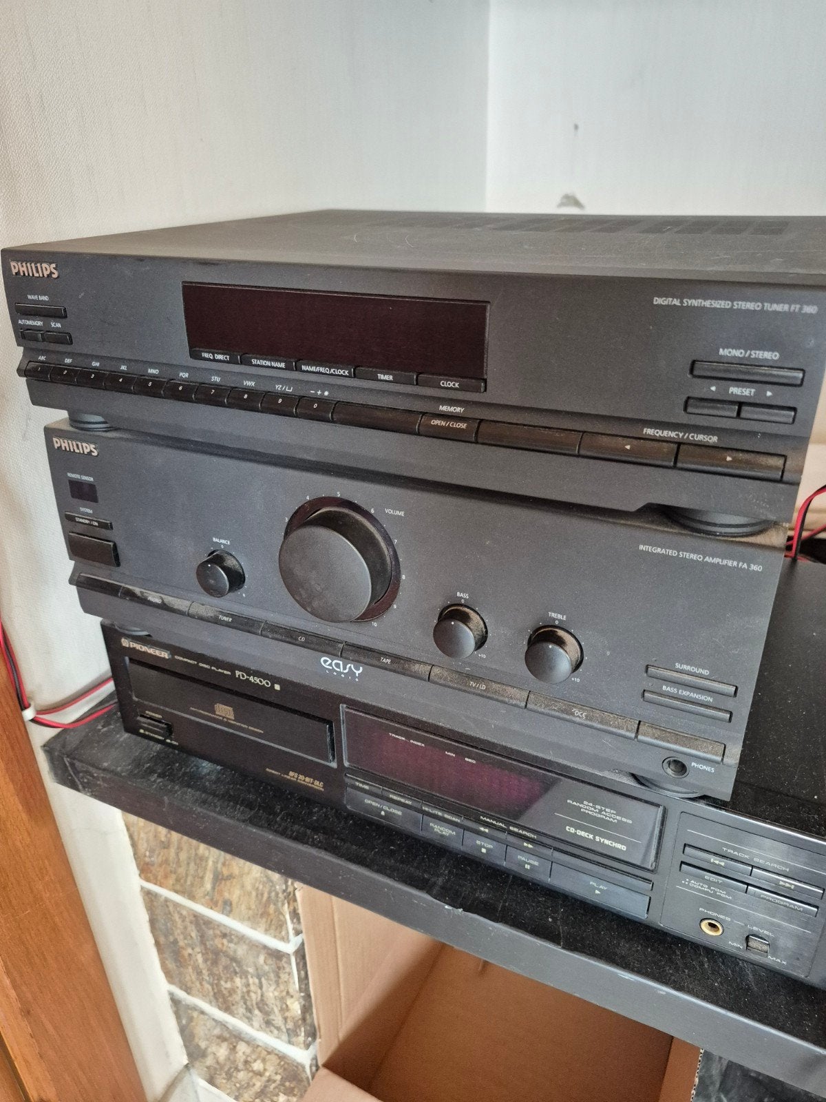 Versterker/radio Philips en Pioneer Cdplayer + 2 boxen, Audio, Tv en Foto, Stereoketens, Ophalen, Philips
