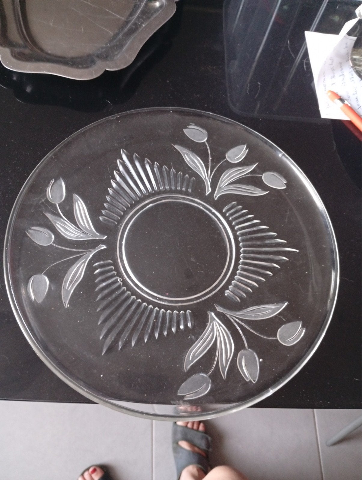 Plat à tarte ou gâteau, Verre