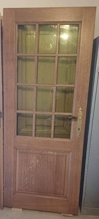 Massief eiken glasdeur, Doe-het-zelf en Bouw, Ophalen, Zo goed als nieuw, Eiken