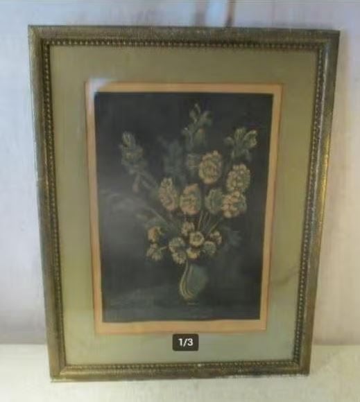 Mooi Oude Litho 'Bloemen in Pot' - Alphonse Mira, Antiquités & Art, Numéroté, Enlèvement ou Envoi, Autres sujets, Lithographie