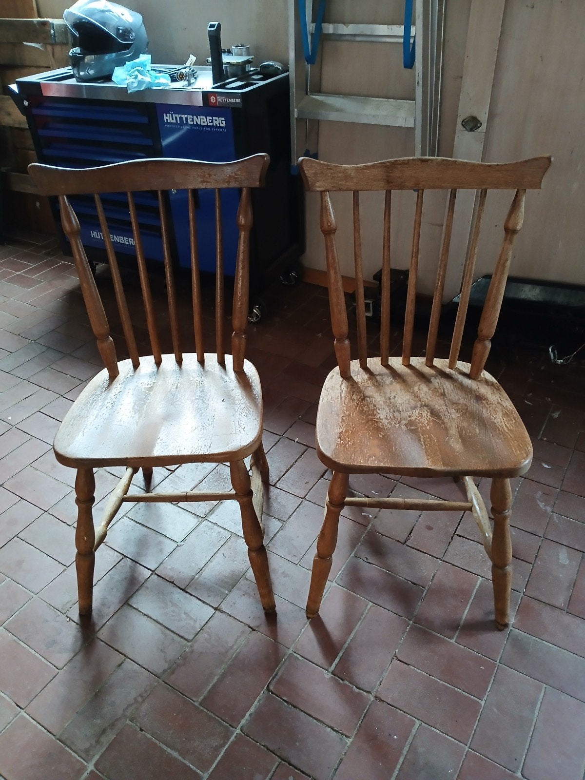 2 antieken stoelen, Ophalen, Gebruikt, Twee, Bruin