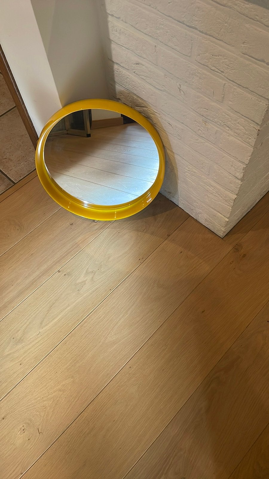 Vintage Space Age ronde wandspiegel / Jaren '70, Huis en Inrichting, Ophalen, Gebruikt
