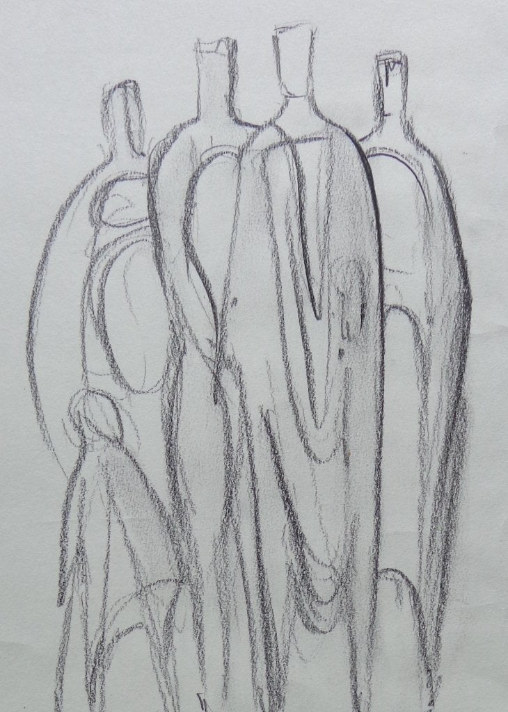 ONLEESBAAR / GEMEENSCHAP / ORIGINEEL WERK / 40x30cm / SIG, Antiek en Kunst, Kunst | Schilderijen | Modern, Ophalen of Verzenden