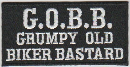 GOBB Grumphy Old Biker Bastard opstrijk patch embleem, Motoren, Verzenden, Nieuw