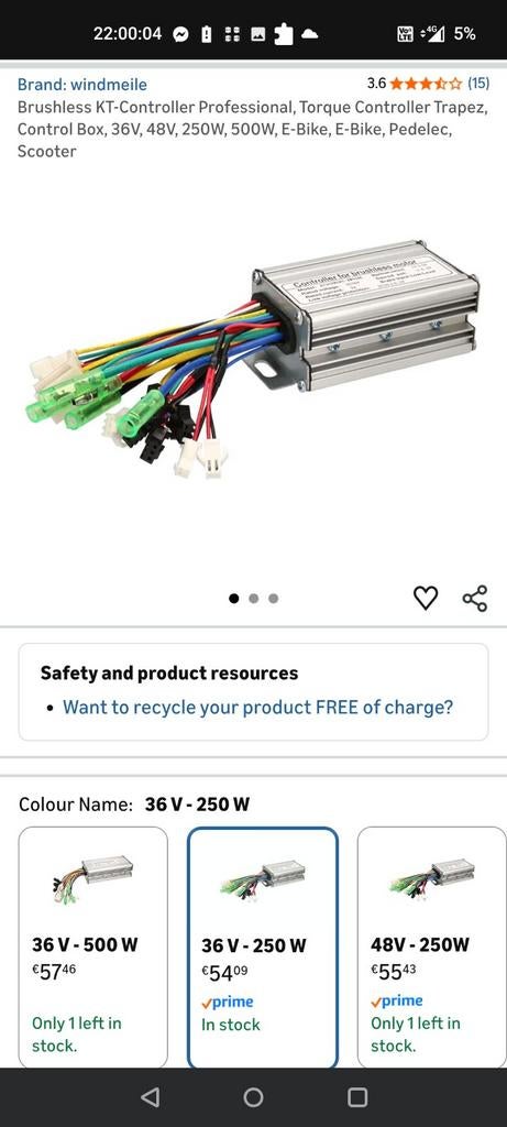 Controller elektrische fiets nieuw, Vélos & Vélomoteurs, Accessoires vélo | Autres Accessoires de vélo, Enlèvement